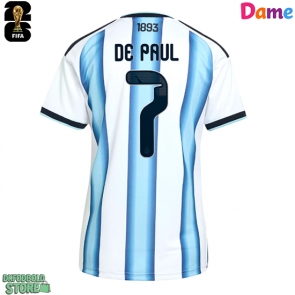 Argentina Rodrigo De Paul #7 Replika Hjemmebanetrøje Dame VM 2026 Kortærmet